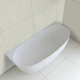 Byron Egg 1700mm Back to Wall Artificial Stone Freestanding Bath, Matte White