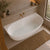 Byron Egg 1700mm Back to Wall Artificial Stone Freestanding Bath, Matte White