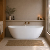 Byron Egg 1700mm Back to Wall Artificial Stone Freestanding Bath, Matte White
