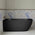 Byron Egg 1500mm Left Corner Artificial Stone Freestanding Bath, Matte Black