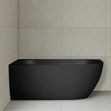 Byron Egg 1500mm Left Corner Artificial Stone Freestanding Bath, Matte Black