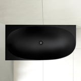 Byron Egg 1500mm Left Corner Artificial Stone Freestanding Bath, Matte Black