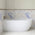 Byron Egg 1500mm Left Corner Artificial Stone Freestanding Bath, Matte White
