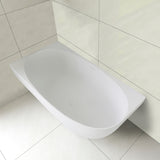 Byron Egg 1500mm Left Corner Artificial Stone Freestanding Bath, Matte White