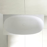 Byron Egg 1500mm Left Corner Artificial Stone Freestanding Bath, Matte White