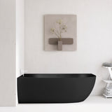 Byron Egg 1700mm Left Corner Artificial Stone Freestanding Bath, Matte Black