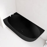 Byron Egg 1700mm Left Corner Artificial Stone Freestanding Bath, Matte Black