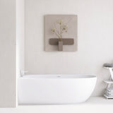 Byron Egg 1700mm Left Corner Artificial Stone Freestanding Bath, Matte White