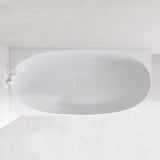 Byron Egg 1700mm Left Corner Artificial Stone Freestanding Bath, Matte White