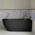 Byron Egg 1500mm Right Corner Artificial Stone Freestanding Bath, Matte Black