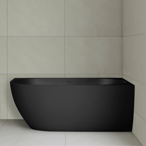 Byron Egg 1500mm Right Corner Artificial Stone Freestanding Bath, Matte Black