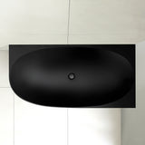 Byron Egg 1500mm Right Corner Artificial Stone Freestanding Bath, Matte Black
