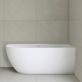 Byron Egg 1500mm Right Corner Artificial Stone Freestanding Bath, Matte White