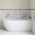 Byron Egg 1500mm Right Corner Artificial Stone Freestanding Bath, Matte White