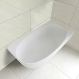 Byron Egg 1500mm Right Corner Artificial Stone Freestanding Bath, Matte White