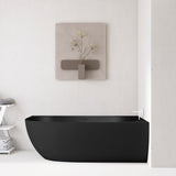Byron Egg 1700mm Right Corner Artificial Stone Freestanding Bath, Matte Black