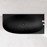 Byron Egg 1700mm Right Corner Artificial Stone Freestanding Bath, Matte Black