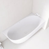 Byron Egg 1700mm Right Corner Artificial Stone Freestanding Bath, Matte White