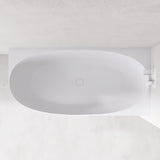 Byron Egg 1700mm Right Corner Artificial Stone Freestanding Bath, Matte White