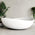 Wave Oval 1800mm Artificial Stone Freestanding Bath, Gloss White