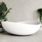 Wave Oval 1800mm Artificial Stone Freestanding Bath, Gloss White