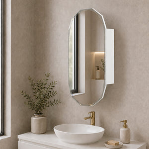 Classic Jewel 400mm x 900mm Mirrored Shaving Cabinet, Matte White