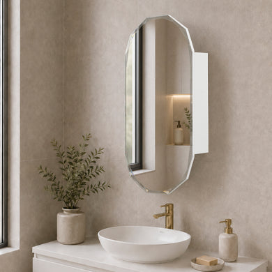 Classic Jewel 400mm x 900mm Mirrored Shaving Cabinet, Matte White
