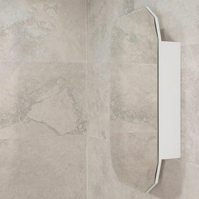 Classic Jewel 600mm x 1000mm Mirrored Shaving Cabinet, Matte White