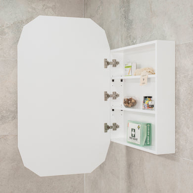 Classic Jewel 600mm x 1000mm Mirrored Shaving Cabinet, Matte White