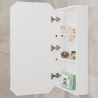 Radiant Jewel 450mm x 900mm Mirrored Shaving Cabinet, Matte White