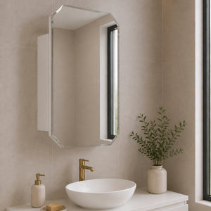 Radiant Jewel 600mm x 900mm Mirrored Shaving Cabinet, Matte White