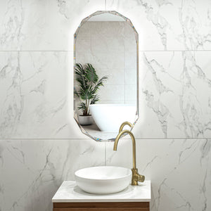 Classic Jewel 450mm x 900mm Backlit LED Frameless Mirror with Jewelled Edge and Demister *Clearance Stock*