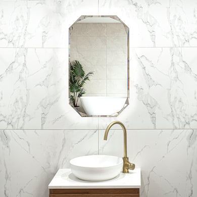 Radiant Jewel 450mm x 750mm Backlit LED Frameless Mirror with Jewelled Edge and Demister *Clearance Stock*