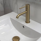 Profile III Short Basin Mixer, PVD Brushed Brass Gold