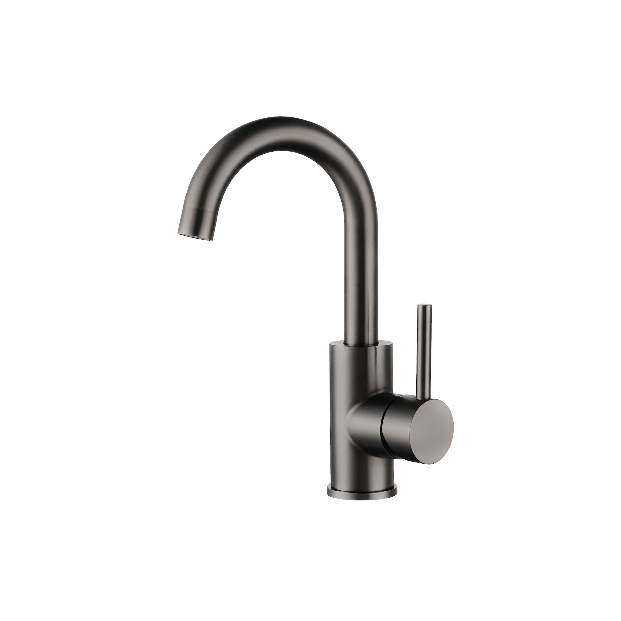 Profile III Swiveling Gooseneck Basin Mixer, PVD Brushed Gunmetal