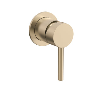 Profile III Shower/ Bath Wall Mixer with 65mm Round Plate, PVD Brushed Brass Gold