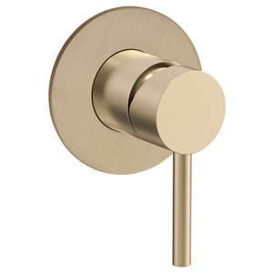 Profile III Shower/ Bath Wall Mixer with 95mm Round Plate, PVD Brushed Brass Gold