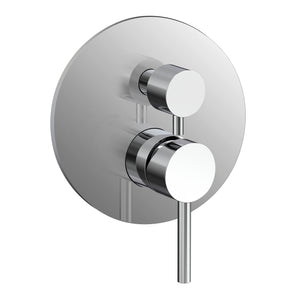Profile III Shower/ Bath Wall Mixer with Diverter on 180mm Round Plate, Polished Chrome