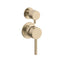 Profile III Shower/ Bath Wall Mixer with Diverter, PVD Brushed Brass Gold