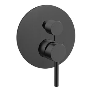Profile III Shower/ Bath Wall Mixer with Diverter on 180mm Round Plate, PVD Brushed Gunmetal
