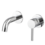 Profile III 110mm Basin/ Bath Wall Mixer Set with Round Plates, Polished Chrome