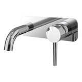 Profile III 110mm Basin/ Bath Wall Mixer Set with Rectangular Plate, Polished Chrome