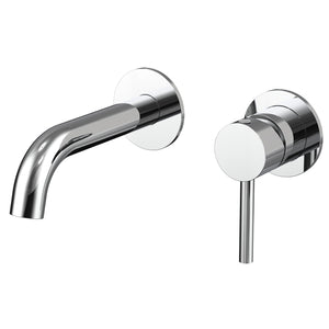 Profile III 150mm Basin/ Bath Wall Mixer Set with Round Plates, Polished Chrome