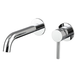 Profile III 180mm Basin/ Bath Wall Mixer Set with Round Plates, Polished Chrome