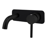 Profile III 110mm Basin/ Bath Wall Mixer Set with Rectangular Plate, Chromium Matte Black