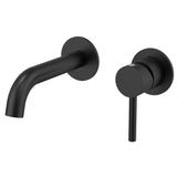 Profile III 150mm Basin/ Bath Wall Mixer Set with Round Plates, Chromium Matte Black