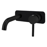 Profile III 150mm Basin/ Bath Wall Mixer Set with Rectangular Plate, Chromium Matte Black