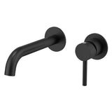 Profile III 180mm Basin/ Bath Wall Mixer Set with Round Plates, Chromium Matte Black