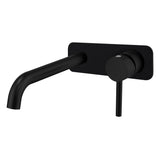 Profile III 220mm Basin/ Bath Wall Mixer Set with Rectangular Plate, Chromium Matte Black