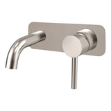 Profile III 110mm Basin/ Bath Wall Mixer Set with Rectangular Plate, Brushed SS Nickel